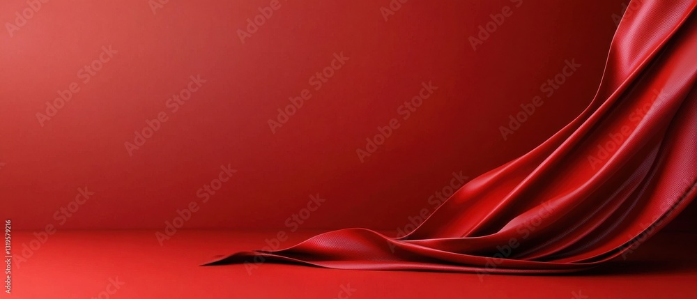 Poster a red curtain with a red background
