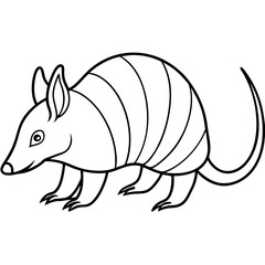 Sleek Armadillo Outline Illustration