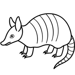 Sleek Armadillo Outline Illustration