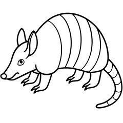 Sleek Armadillo Outline Illustration