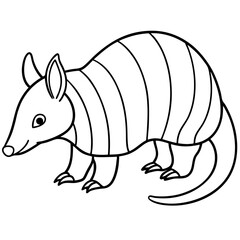 Sleek Armadillo Outline Illustration