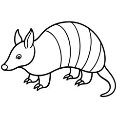 Sleek Armadillo Outline Illustration
