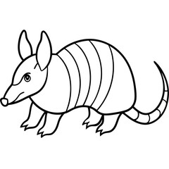 Sleek Armadillo Outline Illustration