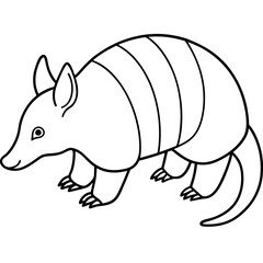 Sleek Armadillo Outline Illustration