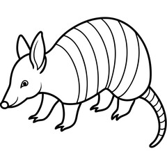 Sleek Armadillo Outline Illustration