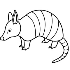 Sleek Armadillo Outline Illustration