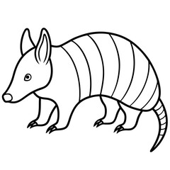 Sleek Armadillo Outline Illustration