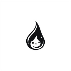 Fototapeta premium Playful Drop-Shaped Vector Design with Smiling Winking Face and Sparkle for Fun and Creative Projects.