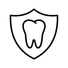 Teeth Protection icon color editable on white background