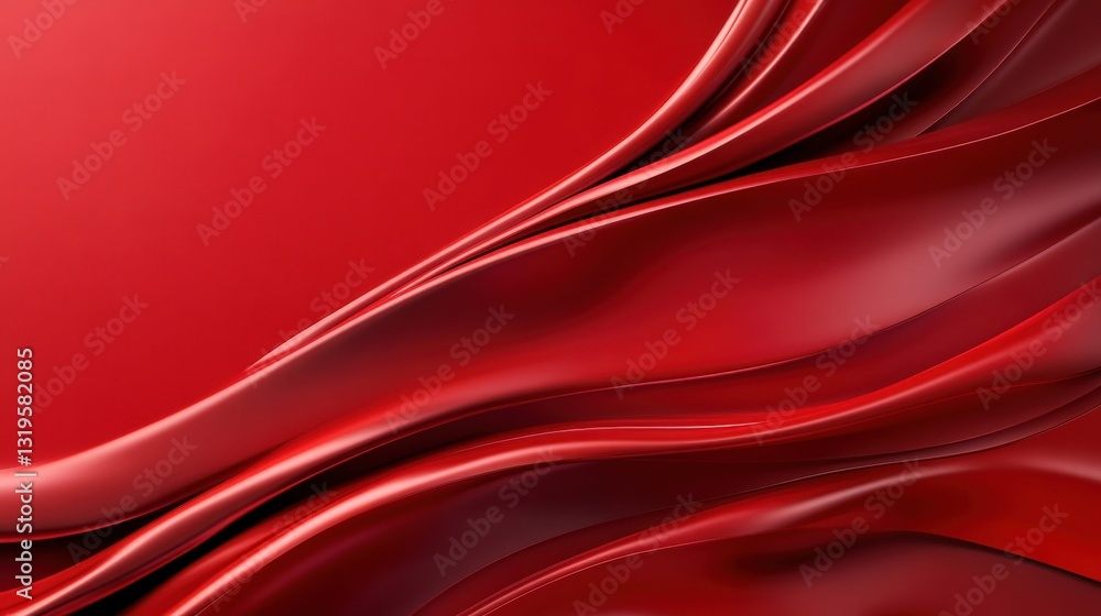 Aufkleber A red fabric with a wave pattern