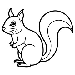Sleek One-Stroke Squirrel Vector Art