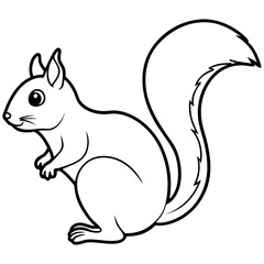 Fototapeta premium Sleek One-Stroke Squirrel Vector Art