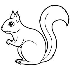 Sleek One-Stroke Squirrel Vector Art