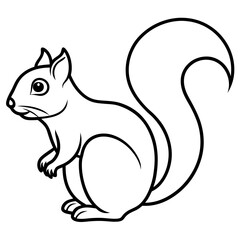 Sleek One-Stroke Squirrel Vector Art