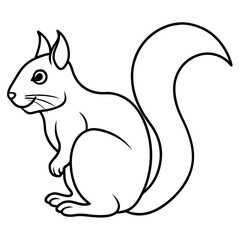 Sleek One-Stroke Squirrel Vector Art