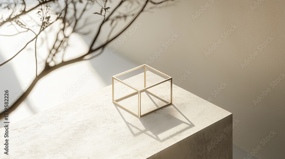 Poster a minimalist design with a single, perfectly placed geometric shape