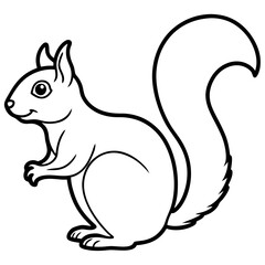 Sleek One-Stroke Squirrel Vector Art