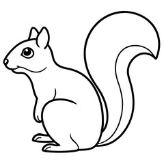Sleek One-Stroke Squirrel Vector Art