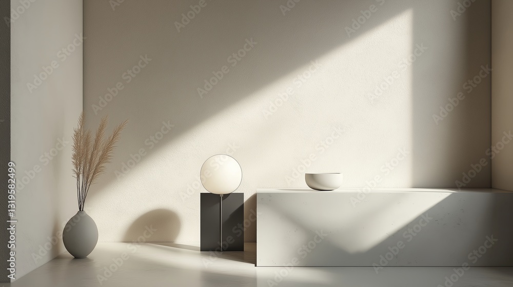 Poster a minimalist design with a single, perfectly placed geometric shape