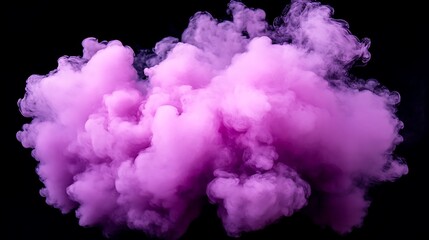 Fototapeta premium Mystical violet smoke explosion against a stark black backdrop design