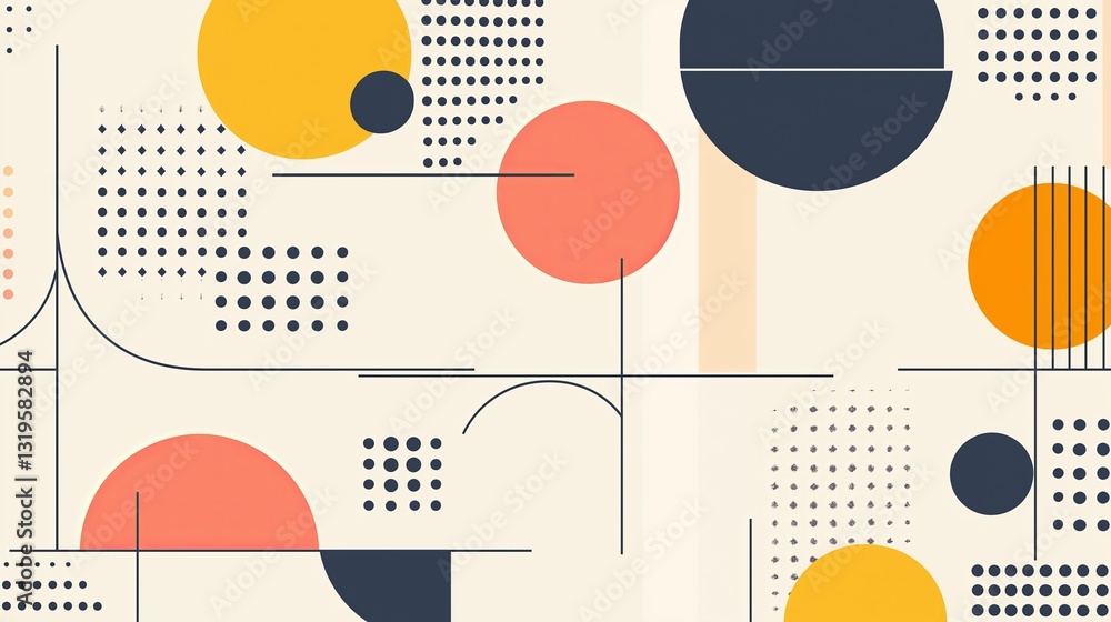 Poster A minimalist geometric pattern with clean lines and subtle gradients 