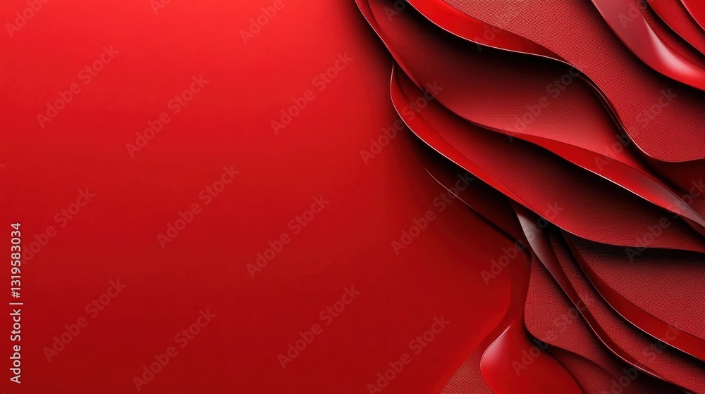 Aufkleber a red background with a red ribbon on it