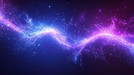 Obraz premium Vibrant cosmic wave of purple and blue nebula in starry night sky