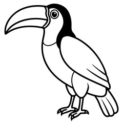 Fototapeta premium Toucan Silhouette Vector Design in One Line