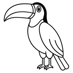 Toucan Silhouette Vector Design in One Line