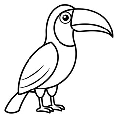 Toucan Silhouette Vector Design in One Line