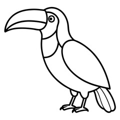 Toucan Silhouette Vector Design in One Line