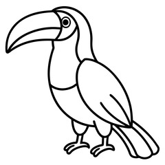 Toucan Silhouette Vector Design in One Line