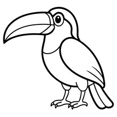 Toucan Silhouette Vector Design in One Line
