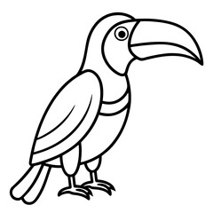 Toucan Silhouette Vector Design in One Line