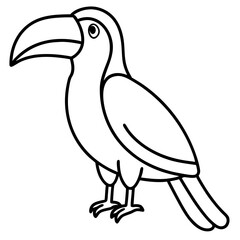 Obraz premium Toucan Silhouette Vector Design in One Line