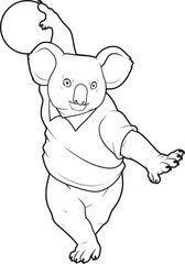 Koala Bowling Bowling ball Animal Vector Graphic Art Illustration