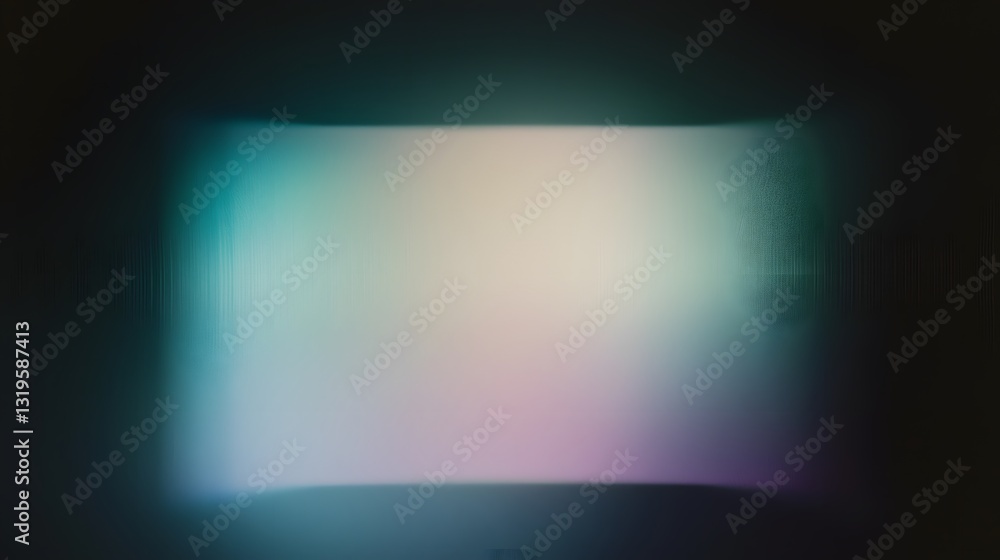 Poster an abstract rectangular light shape against a dark background is shown