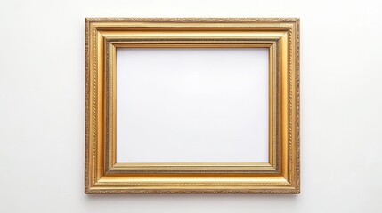Fototapeta premium Gold portrait frame isolated on white background. Premium concept