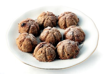 tasty crisp cakes as dessert close up