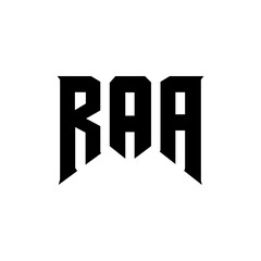 RAA letter logo design for technology company. RAA logo design black and white color combination. RAA logo, RAA vector, RAA design, RAA icon, RAA alphabet. RAA typography logo design.