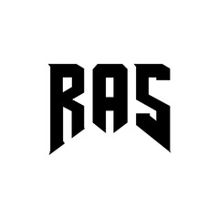 Obraz premium RAS letter logo design for technology company. RAS logo design black and white color combination. RAS logo, RAS vector, RAS design, RAS icon, RAS alphabet. RAS typography logo design.