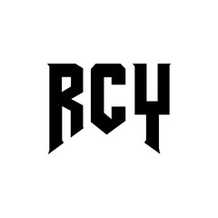 RCY letter logo design for technology company. RCY logo design black and white color combination. RCY logo, RCY vector, RCY design, RCY icon, RCY alphabet. RCY typography logo design.