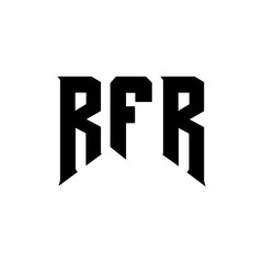 RFR letter logo design for technology company. RFR logo design black and white color combination. RFR logo, RFR vector, RFR design, RFR icon, RFR alphabet. RFR typography logo design.