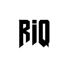 RIQ letter logo design for technology company. RIQ logo design black and white color combination. RIQ logo, RIQ vector, RIQ design, RIQ icon, RIQ alphabet. RIQ typography logo design.