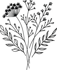 Wildflowers - Elegant Botanical Floral SVG Design