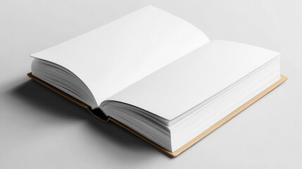 Blank Open Book on Neutral Background for Creative Concepts