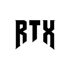RTX letter logo design for technology company. RTX logo design black and white color combination. RTX logo, RTX vector, RTX design, RTX icon, RTX alphabet. RTX typography logo design.
