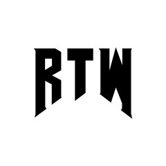 RTW letter logo design for technology company. RTW logo design black and white color combination. RTW logo, RTW vector, RTW design, RTW icon, RTW alphabet. RTW typography logo design.