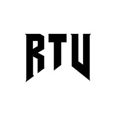 RTV letter logo design for technology company. RTV logo design black and white color combination. RTV logo, RTV vector, RTV design, RTV icon, RTV alphabet. RTV typography logo design.