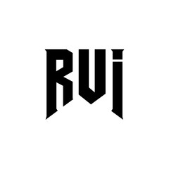 RUI letter logo design for technology company. RUI logo design black and white color combination. RUI logo, RUI vector, RUI design, RUI icon, RUI alphabet. RUI typography logo design.